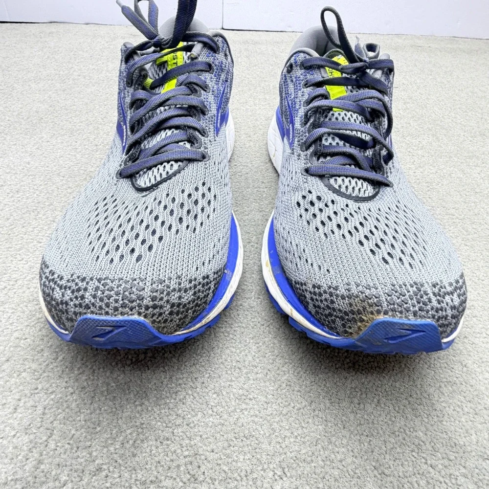 Brooks Ghost 11 Mens Running Shoes Size 12D Grey Blue Mesh Uppers 1102881D006